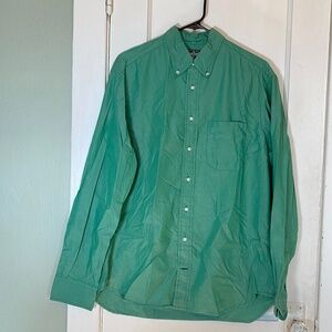 Gitman Bros Vintage - button down shirt in green poplin, Large